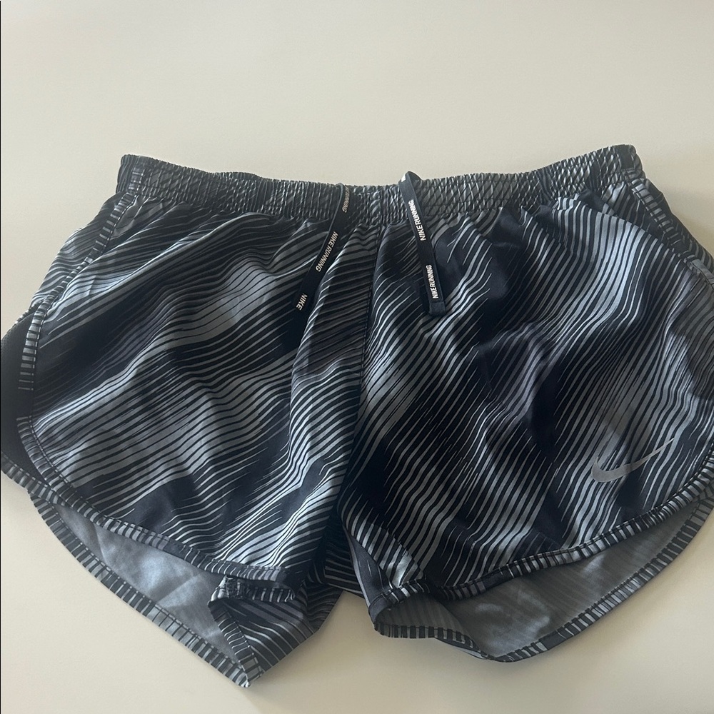 Nike Black and Gray Striped Athletic Shorts